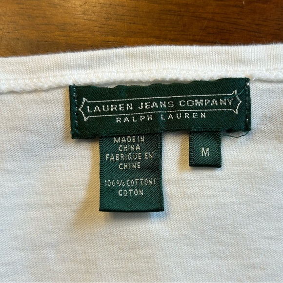 Lauren Jeans Company Ralph Lauren Navy/White Striped tank dress w/ crochet hem - Picture 3 of 11